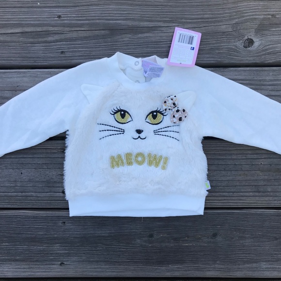 Duck Duck Goose Kids Girl Long Sleeve Shirt MEOW - Picture 2 of 8